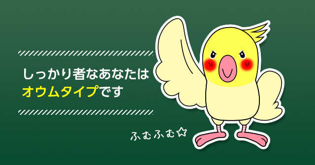 しっかり者なあなたはオウムタイプです